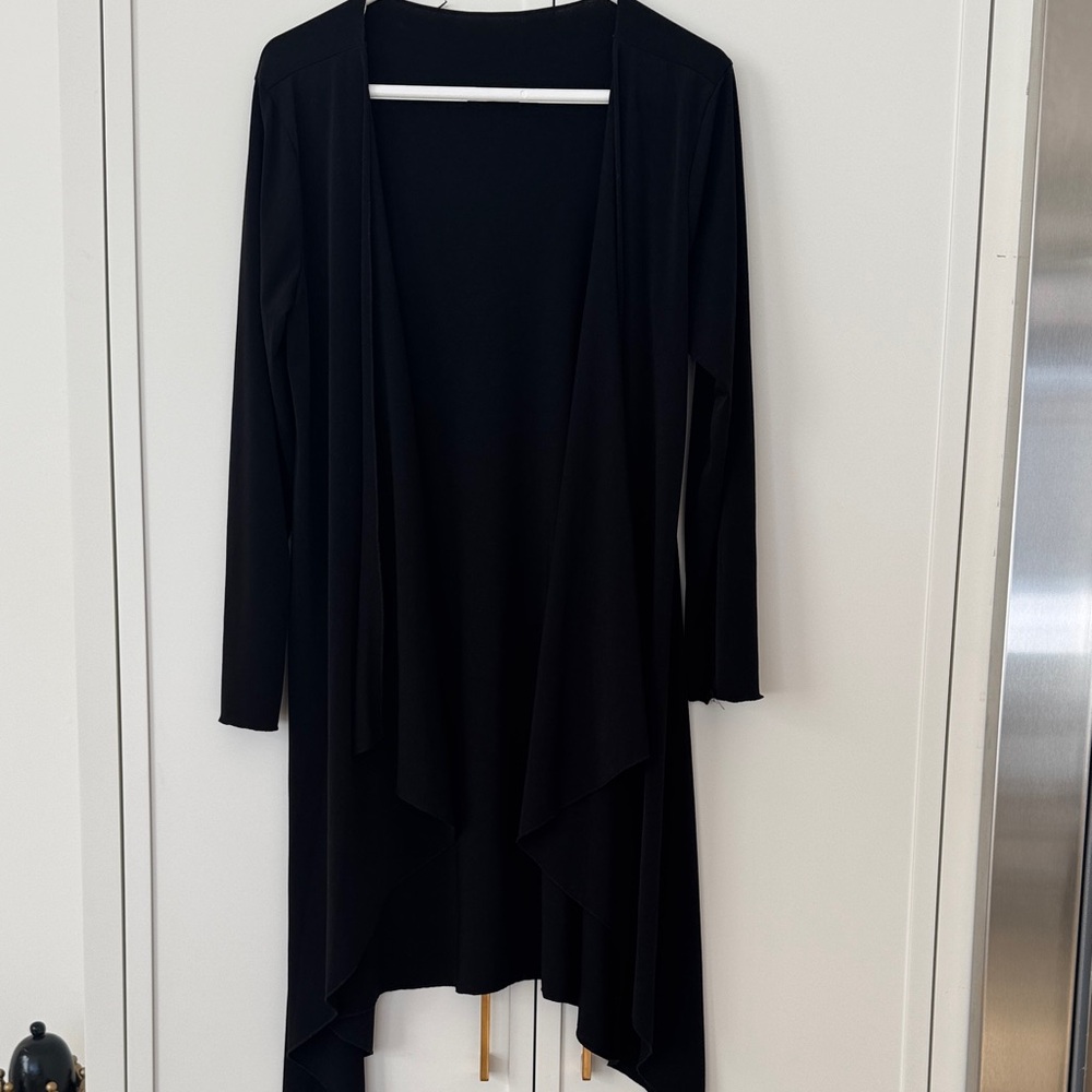 Elegant Black Open Front Cardigan